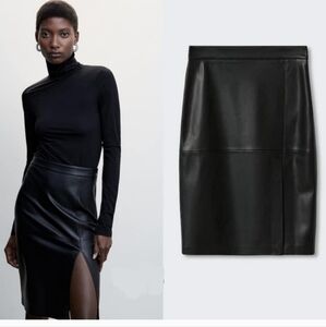 MANGO Faux leather skirt